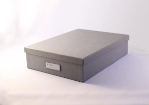 Arkivboks A4 grå i genbrugspap