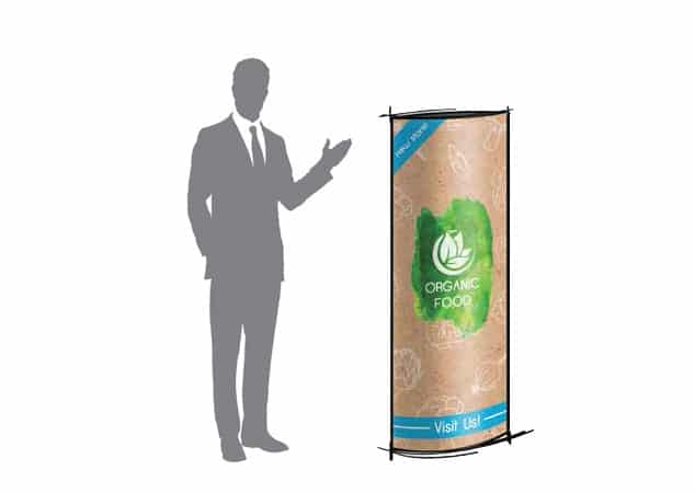 Portable sustainable exhibition stand with logo