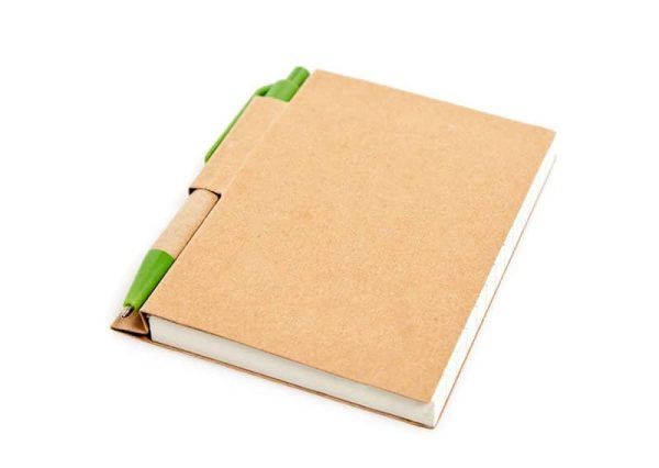 Bæredygtig notesbog med kuglepen