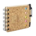 Sustainable notepad with cork cover and pen