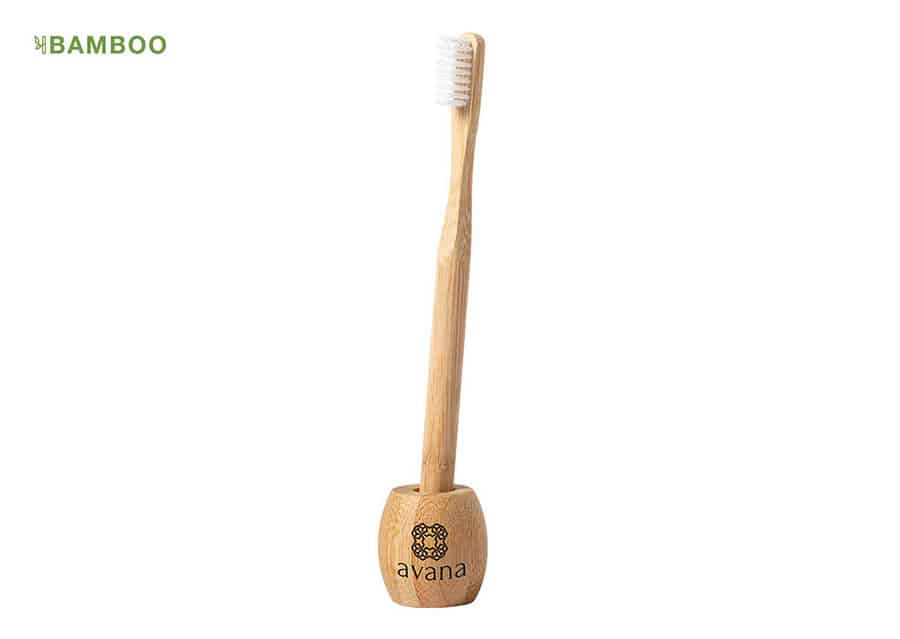 Miljøvenlig tandbørste i bambus på fod