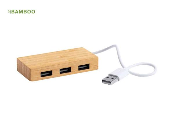 USB hub made from sustainable bamboo