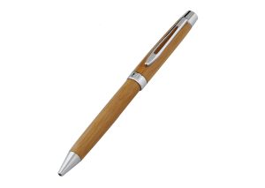 Sustainable metal and bamboo ballpoint pen
