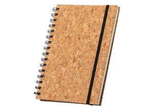 Sustainable cork notebook with rubber band