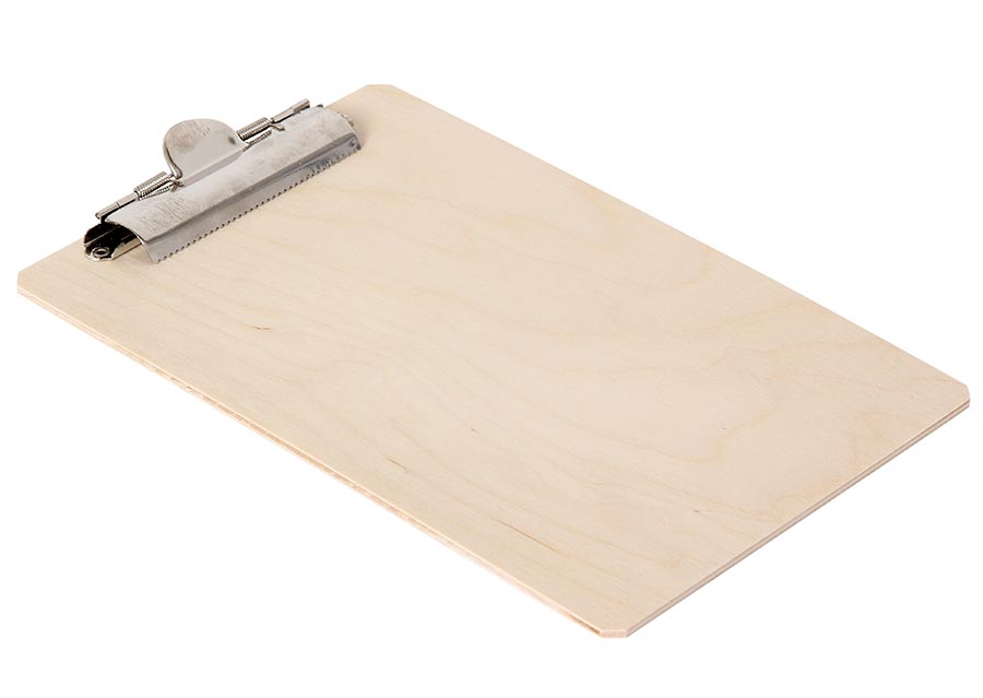 Environmentally friendly and robust birch wood clipboard A5