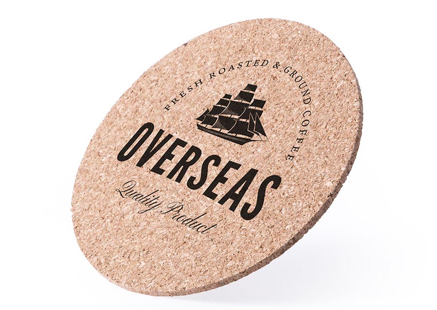 Coaster made from sustainable cork