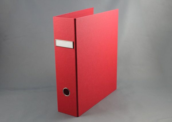 Letter binder made from sustainable FSC certified recycled cardboard - red