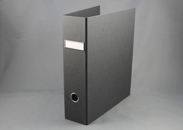 Letter binder made from sustainable FSC certified recycled cardboard - black
