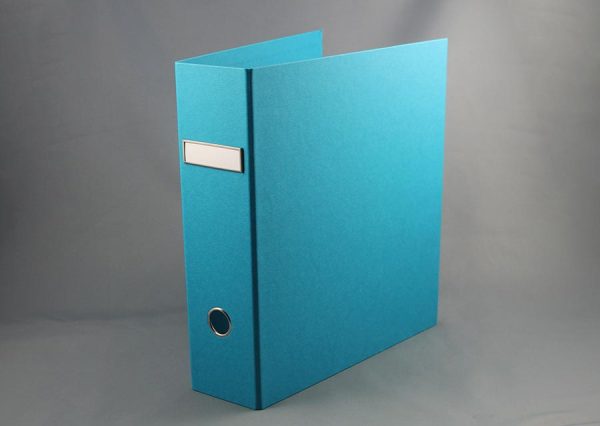 Letter binder made from sustainable FSC certified recycled cardboard - turquoise