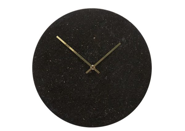 Beautiful, simple and sustainable wall clock made from marble and brass