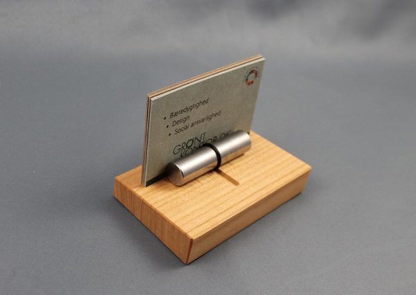 Sustainable business card holder made from European cherry wood