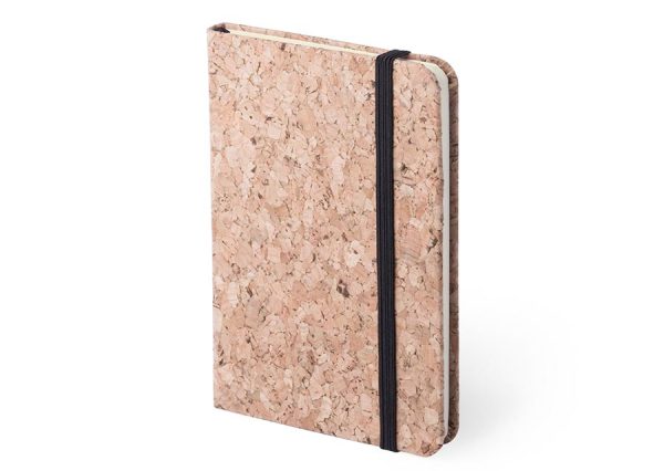 Notesbog A6 hardcover i miljøvenlig kork  med elastik