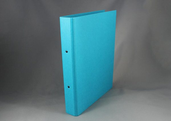 Ring binder made from environmentally friendly FSC certified recycled cardboard - turquoise