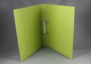 Ring binder made from environmentally friendly FSC certified recycled cardboard - olive green