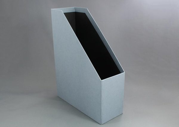 magazine holder made from sustainable FSC certified recycled cardboard - dust blue