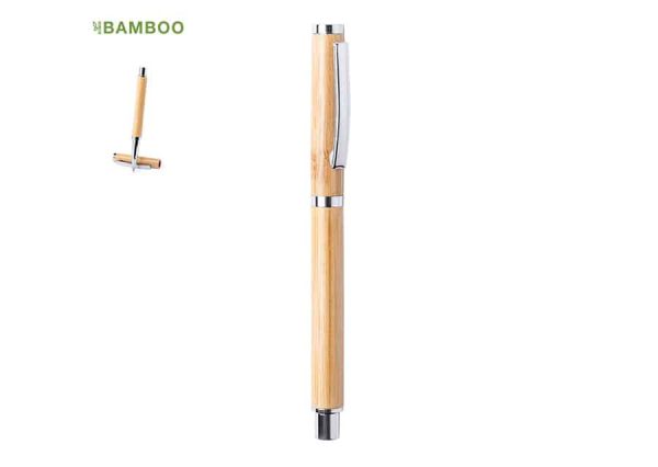 Rulle-kuglepen-i-bambus-og-refill