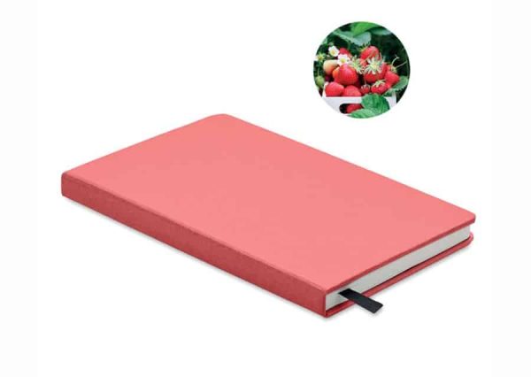 Jordbær notesbog genbrugspapir