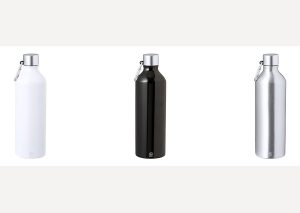 Klimavenlig drikkeflaske i genanvendt aluminium collage